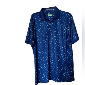 PGA Tour Pro Series Men’s Polo Shirt Navy Flag Graphic‎ Size XL Athletic Fit